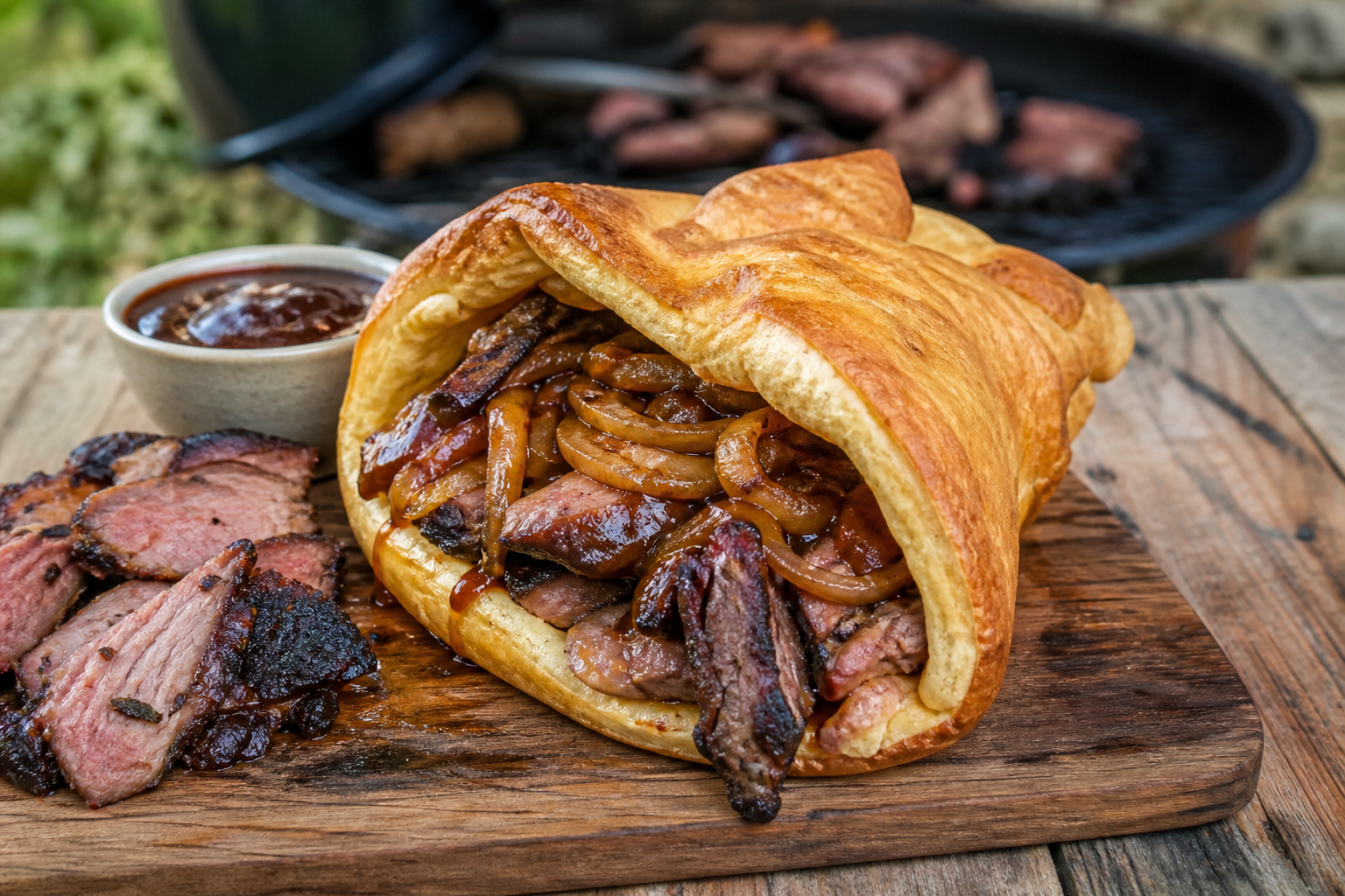 Yorkshire Pudding Wraps with BBQ Brisket
